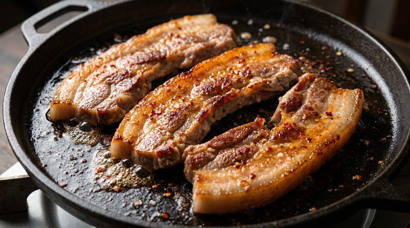 Panceta de Cerdo a la Parrilla Coreana (Samgyeopsal)