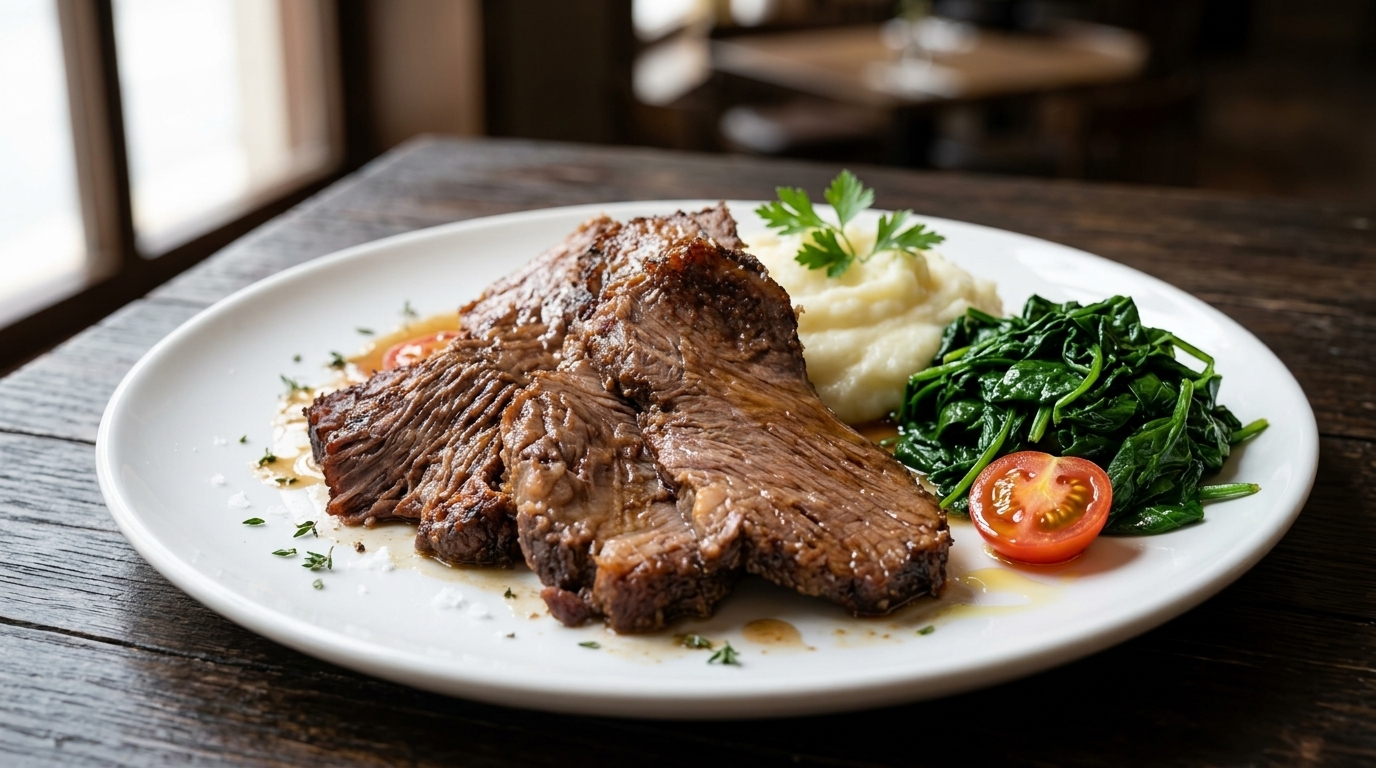 Brisket de ternera a baja temperatura con costra de cajún y pimentón