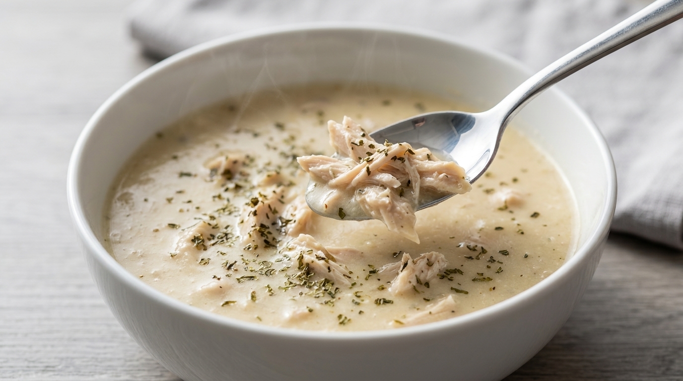 Sopa de pollo cremosa al estilo turco (Tavuk Suyu Çorbası)