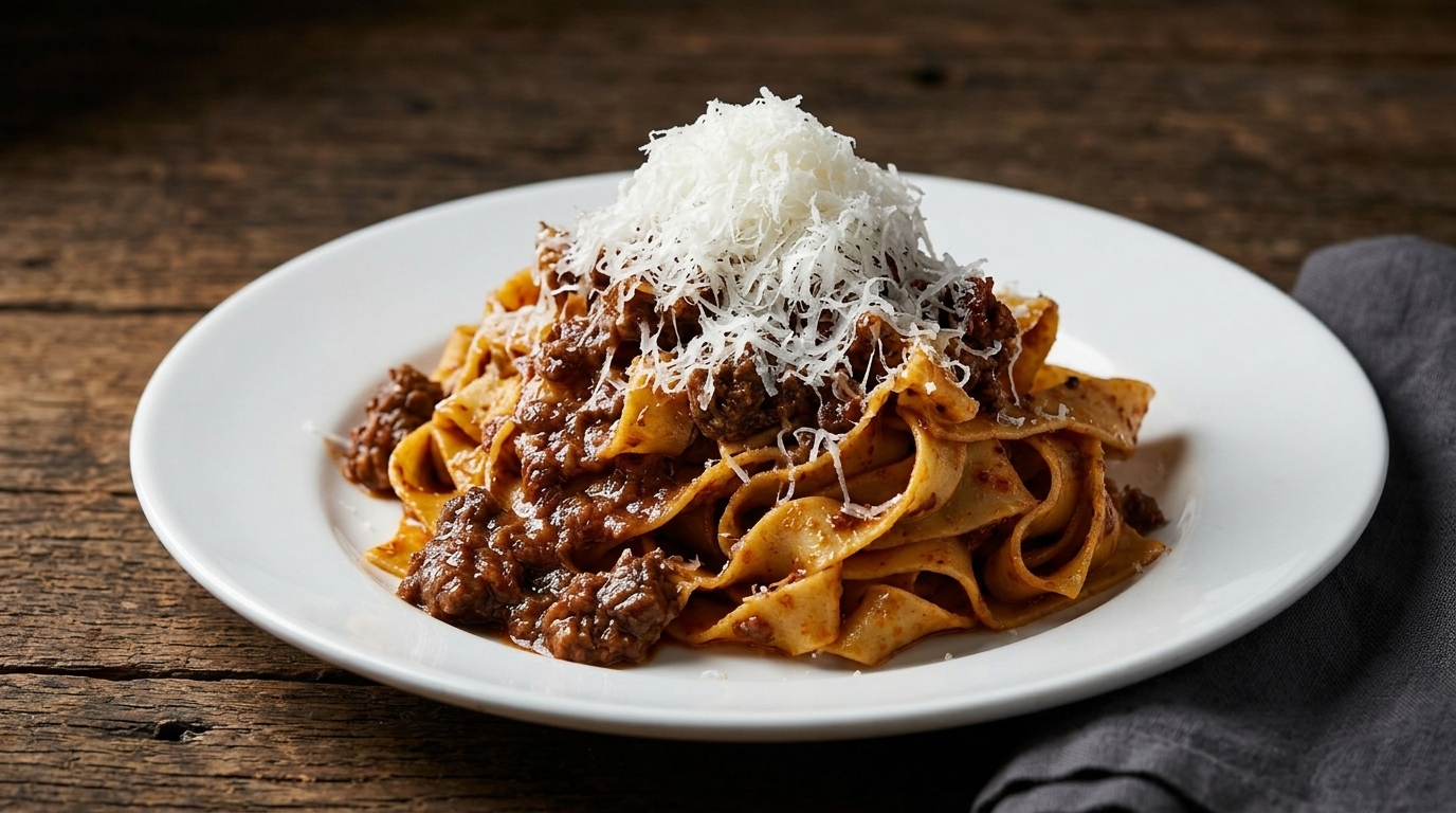 Auténtico Ragù alla Bolognese con Tagliatelle