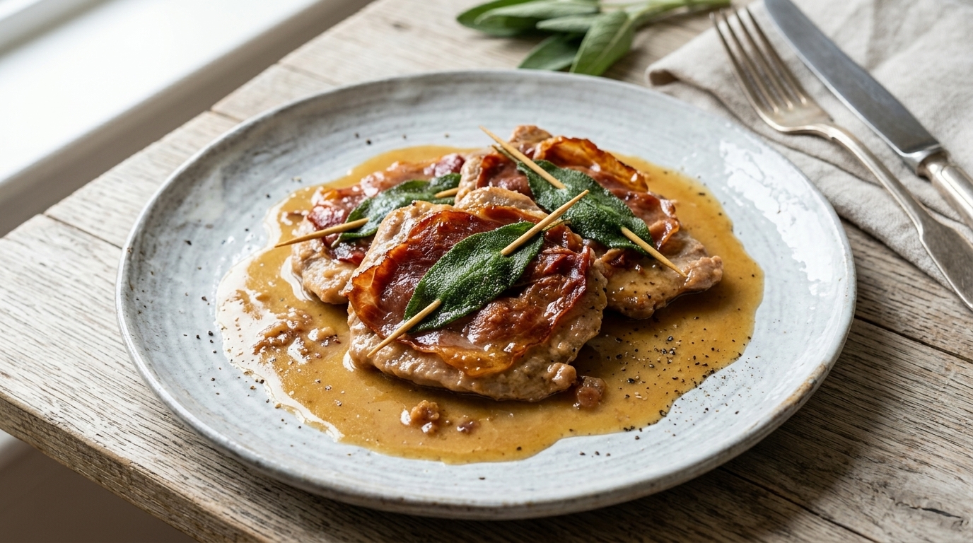 Saltimbocca alla Romana tradicional (Ternera a la romana)