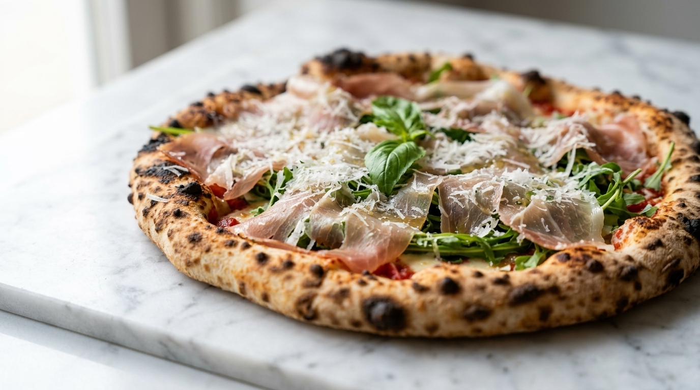 Pizza de Prosciutto y Rúcula a la Leña (Jamón de Parma y Rúcula)
