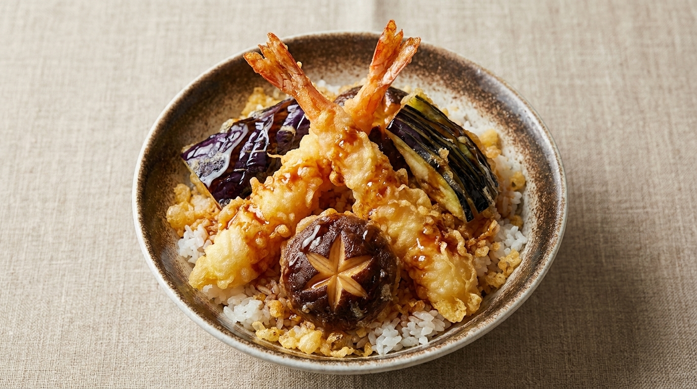 Tendon: El Clásico Cuenco de Tempura de Gambas Japonés