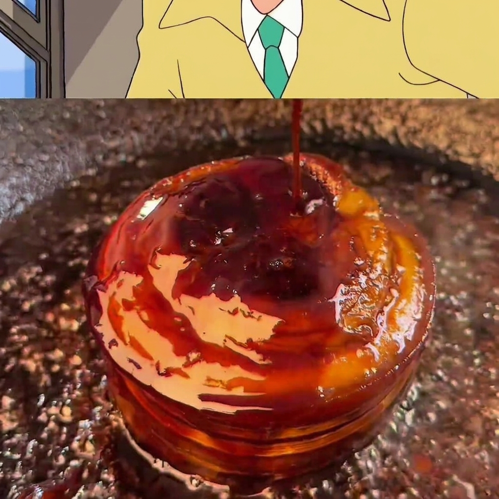 El rollo de cerdo cocinado y dorado siendo cortado en rodajas gruesas sobre una tabla.