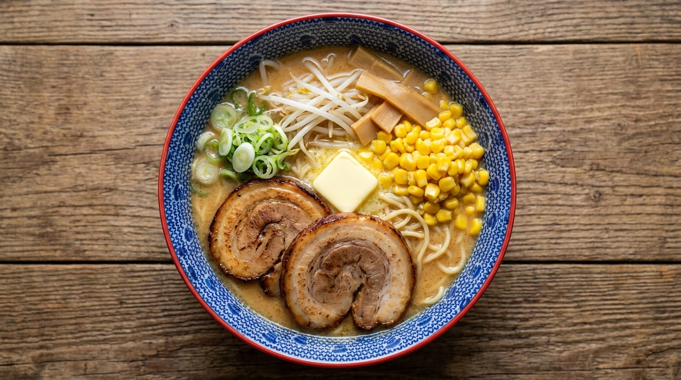 Ramen de Miso con Mantequilla y Maíz