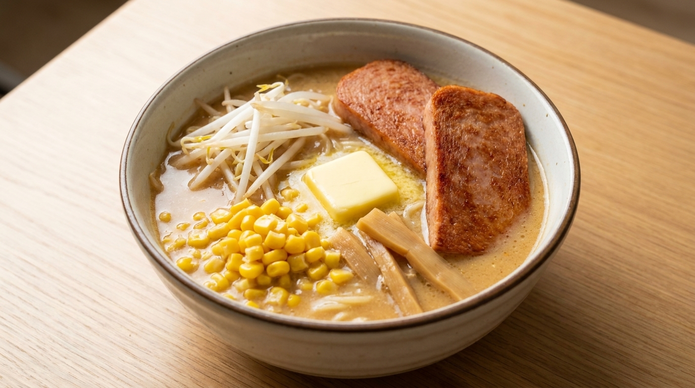 Ramen de Miso y Mantequilla con Corned Beef