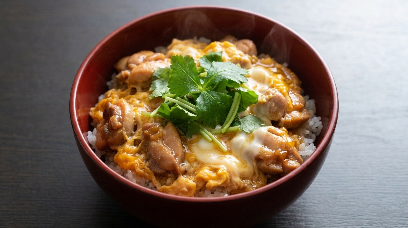 Oyakodon Clásico (Bowl Japonés de Pollo y Huevo)