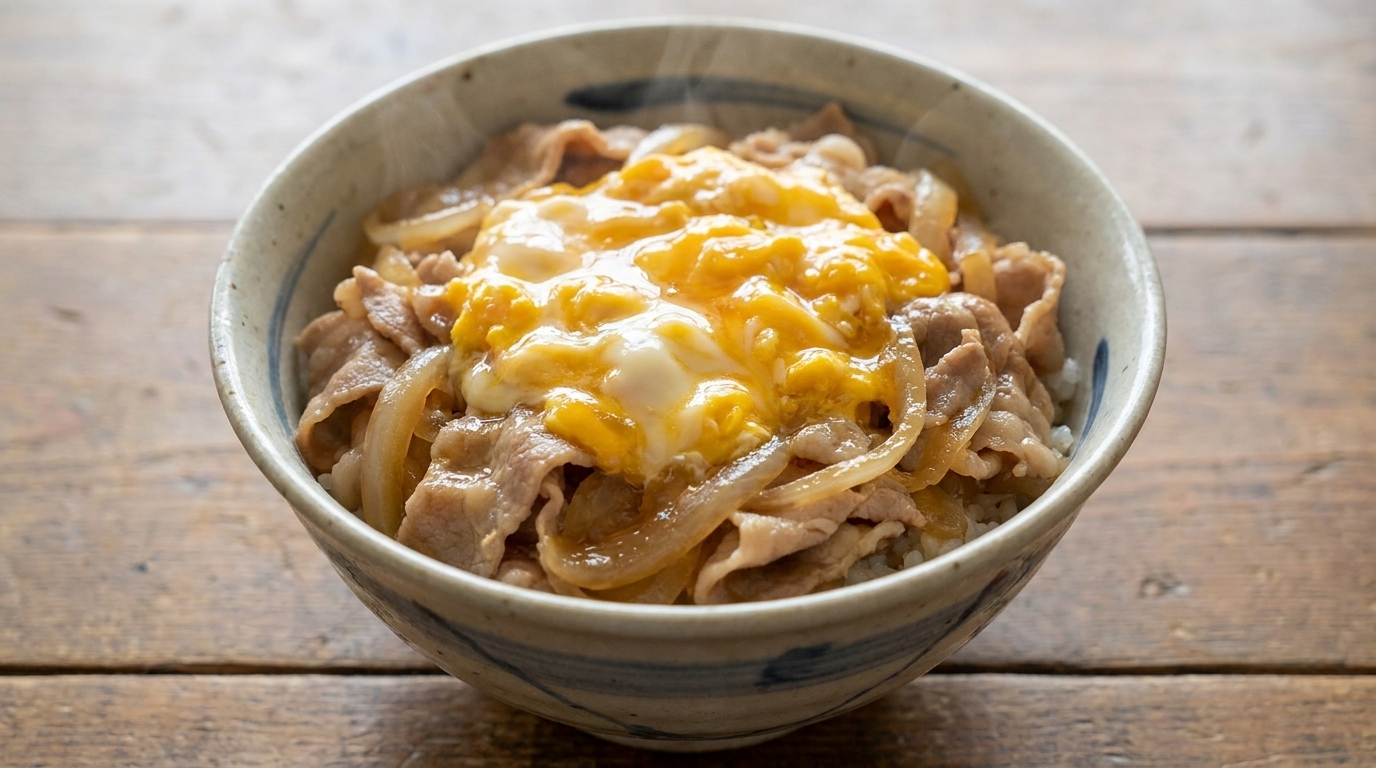 Tanindon (Cuenco de arroz con cerdo y huevo)