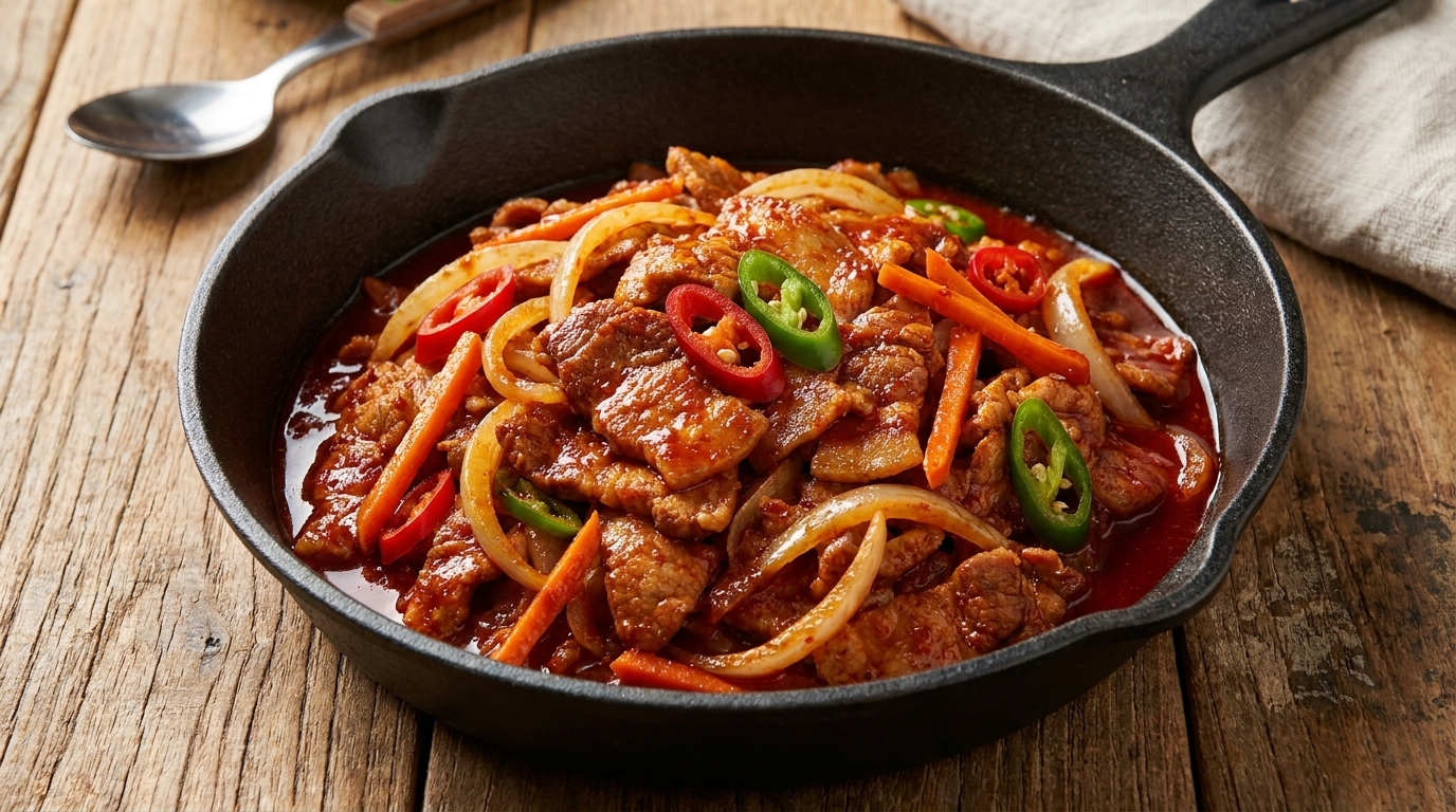 Cerdo salteado picante coreano (Jeyuk Bokkeum)