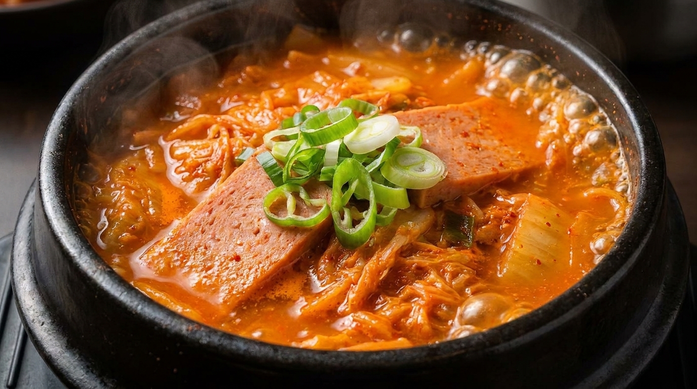 Estofado Picante de Kimchi y Carne Enlatada (Estilo Kimchi Jjigae)