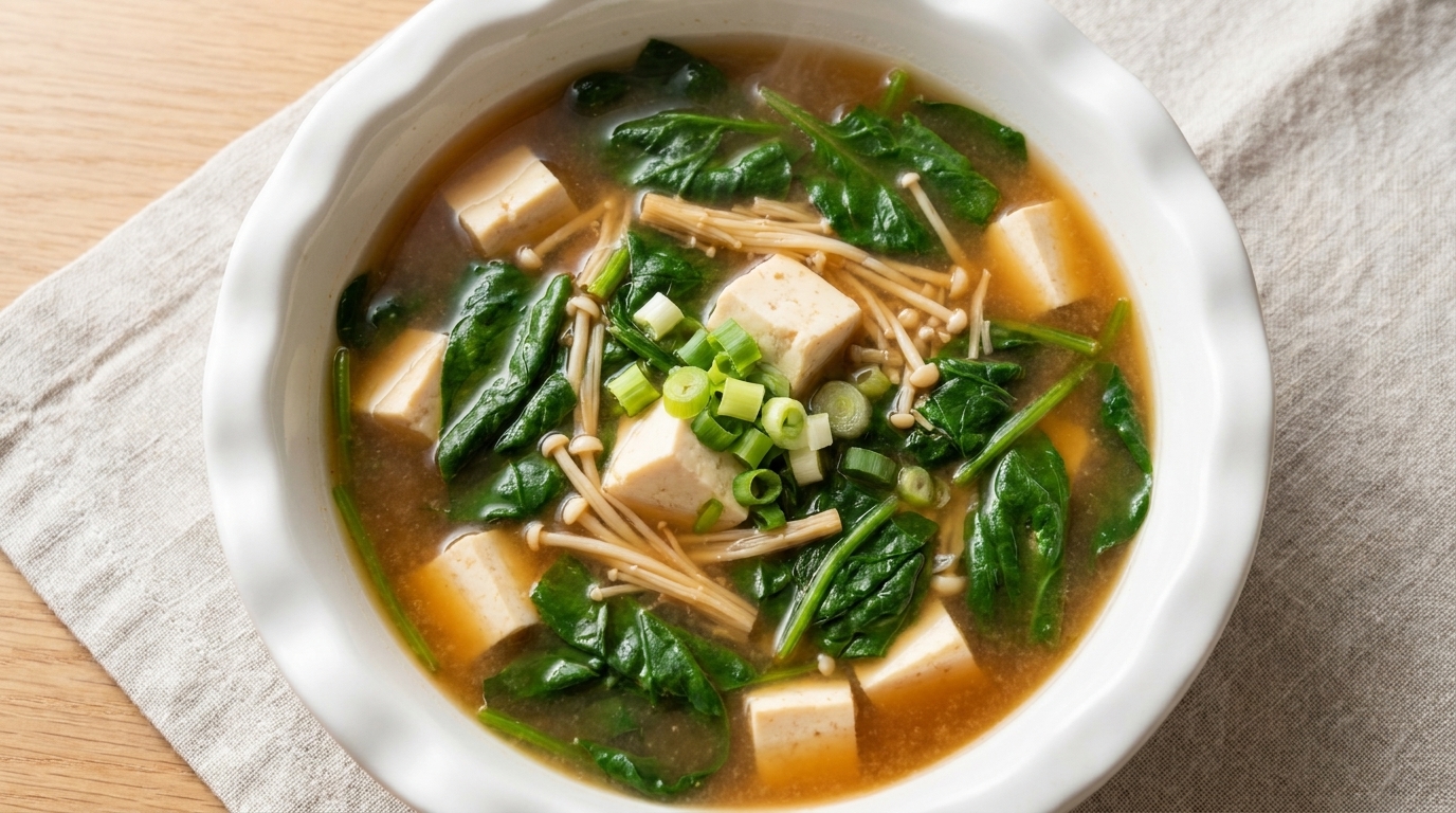 Doenjang-guk de espinacas tradicional