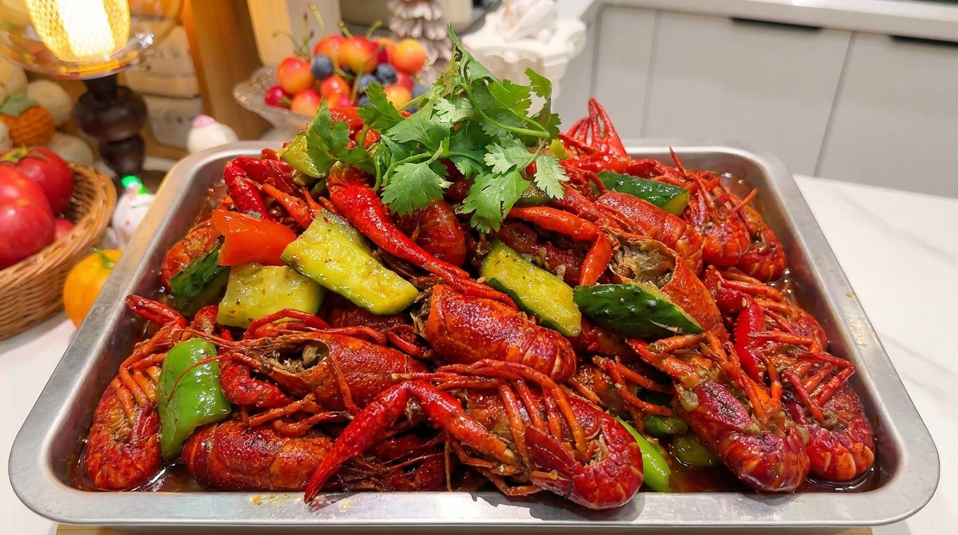 Cangrejos de Río Picantes Estilo Casero (麻辣小龙虾)