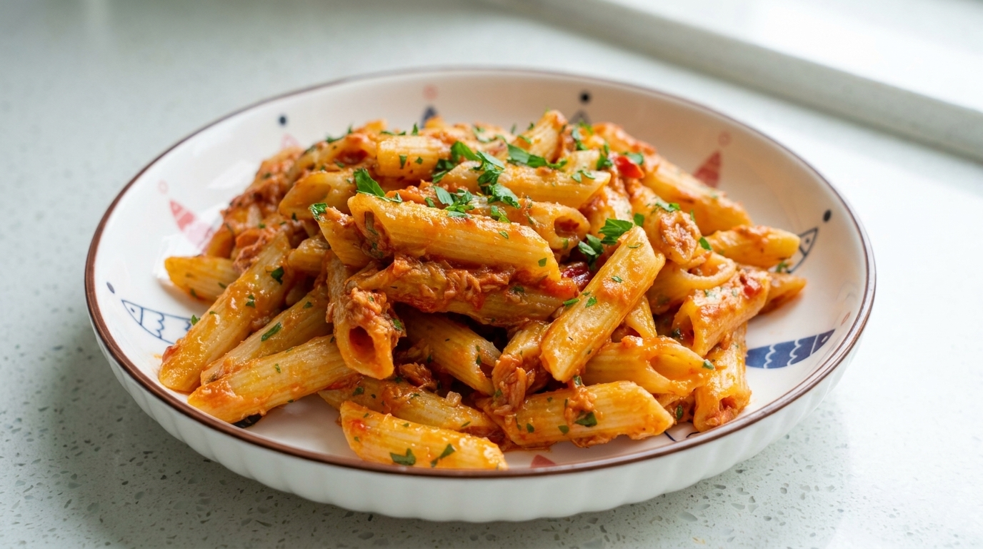 Penne con Tonno Piccante (Pasta al Atún)