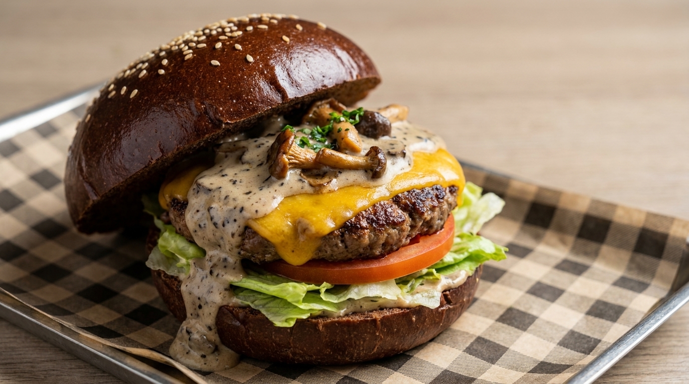 Hamburguesa Gourmet de Champiñones y Trufa
