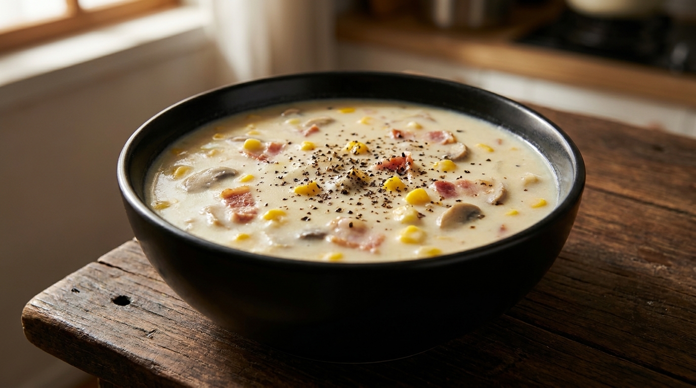 Crema de Almejas y Maíz