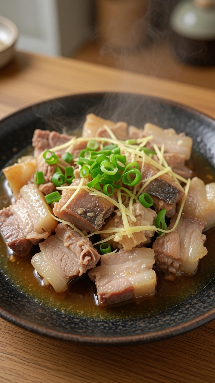 Panceta de Cerdo al Vapor con Pescado Salado al Estilo Cantonés