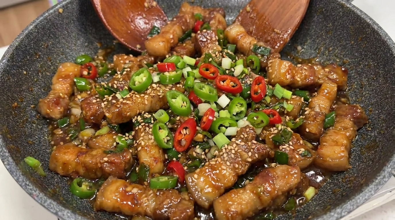 Cerdo salteado con pasta de soja (Dwaeji-gogi Doenjang-bokkeum)