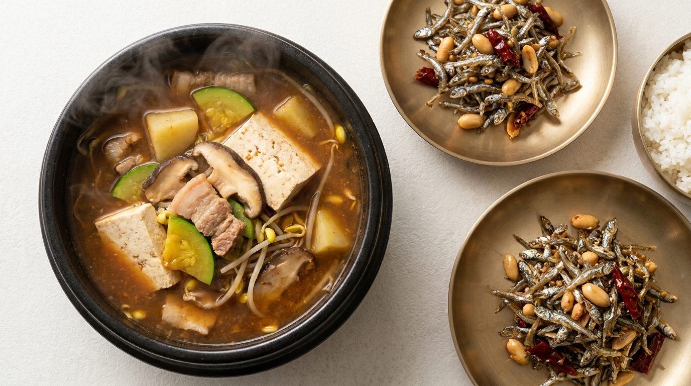 Doenjang-jjigae Auténtico (Estofado coreano de pasta de soja)