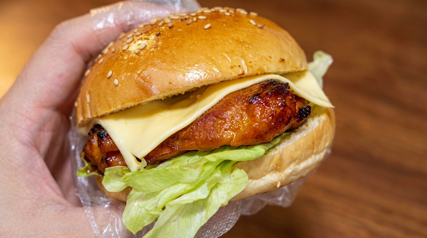 Hamburguesa de Pollo Teriyaki Casera
