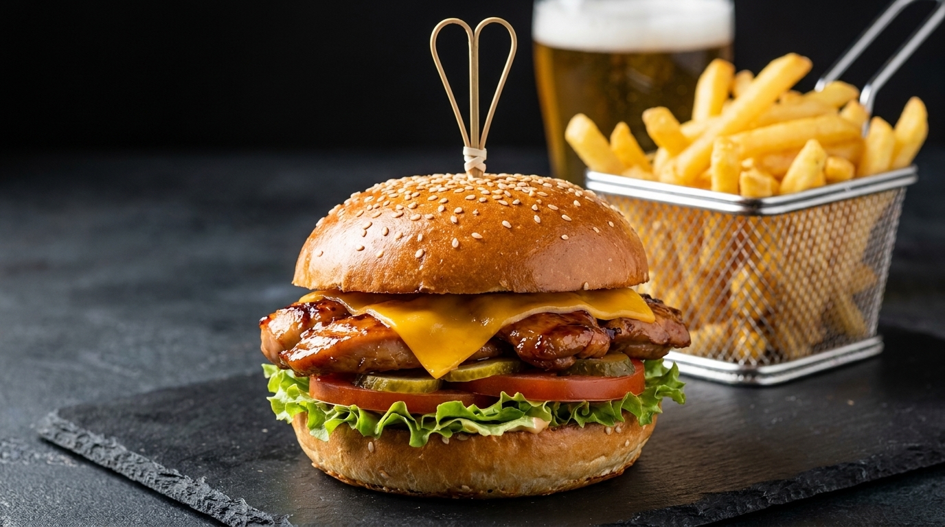 Hamburguesa Gourmet de Pollo Teriyaki