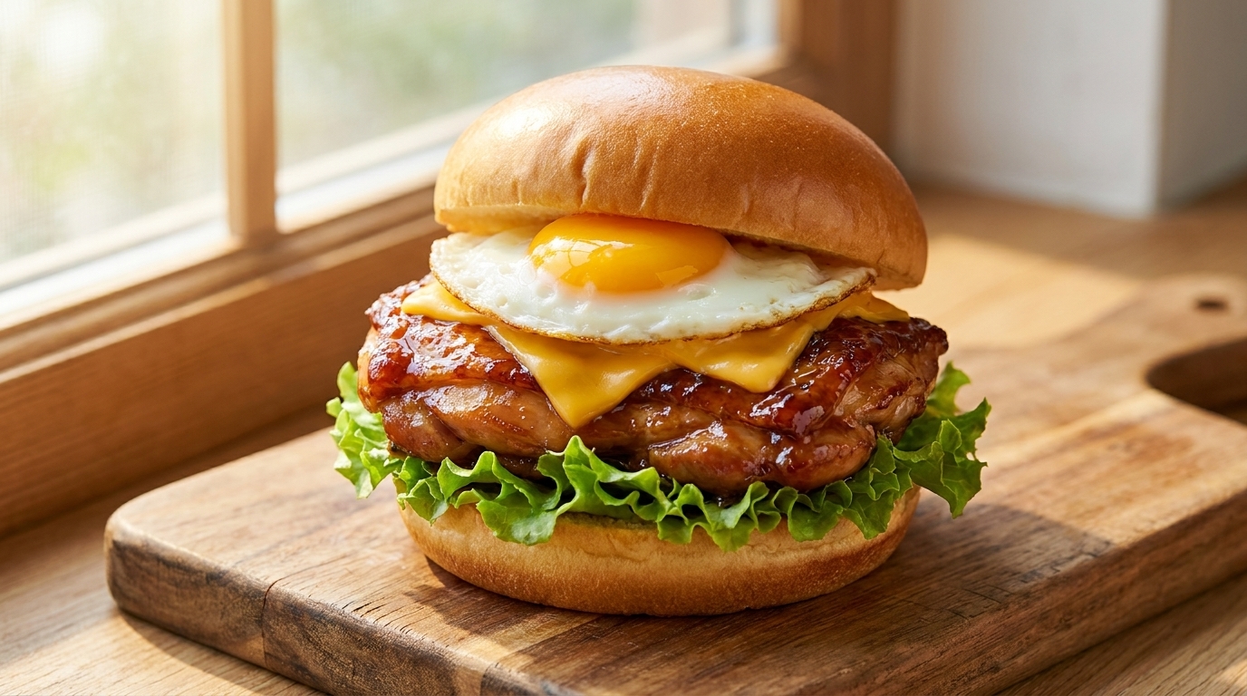 Hamburguesa Casera de Pollo Teriyaki