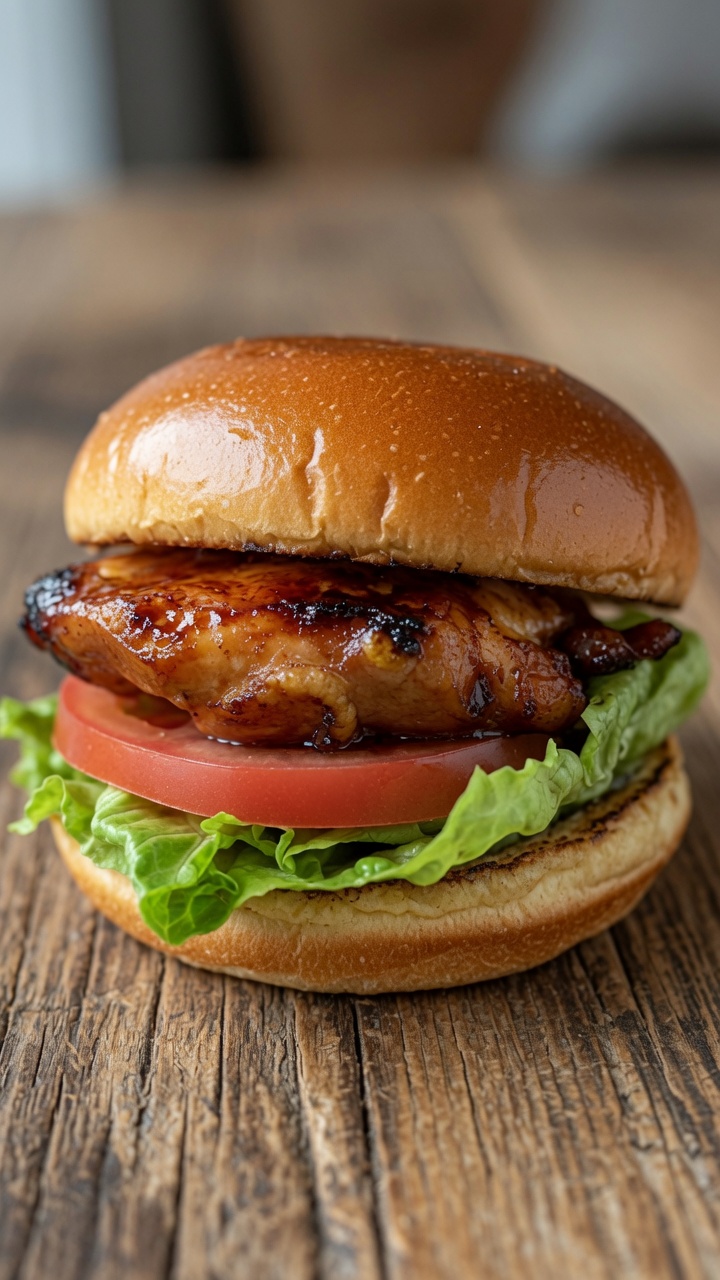 Hamburguesa de Pollo Teriyaki Casera