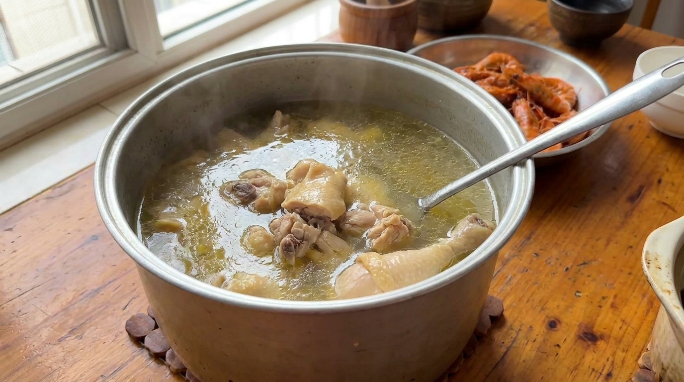 Sopa Casera de Pollo con Jengibre de Arena