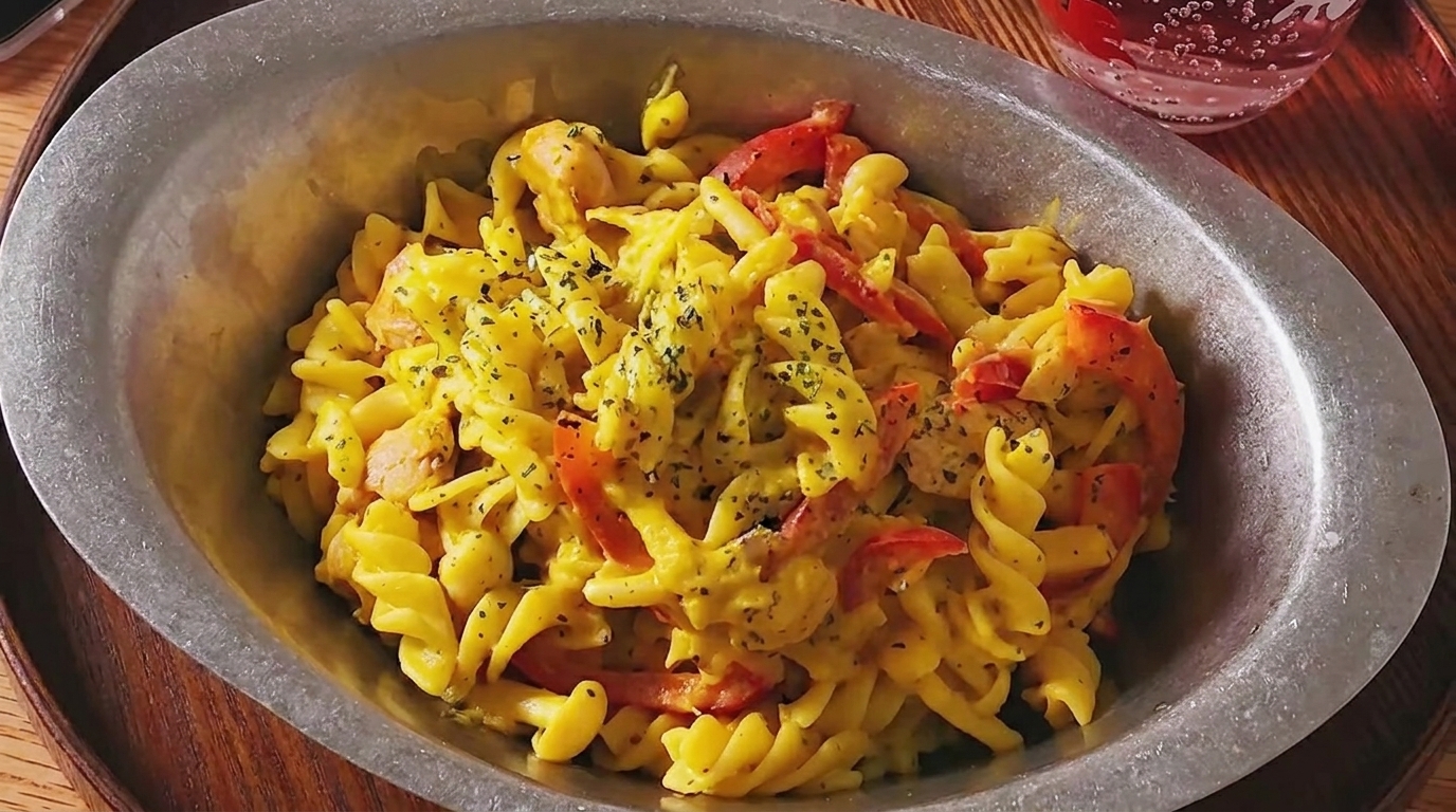Fusilli Cremoso con Pollo y Calabaza