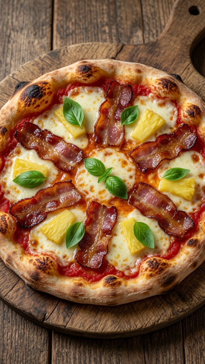 Pizza Hawaiana Casera con Tocino