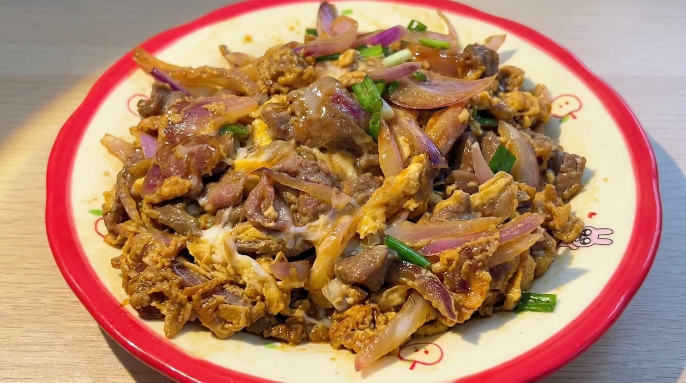 Arroz con Ternera y Huevo Revuelto
