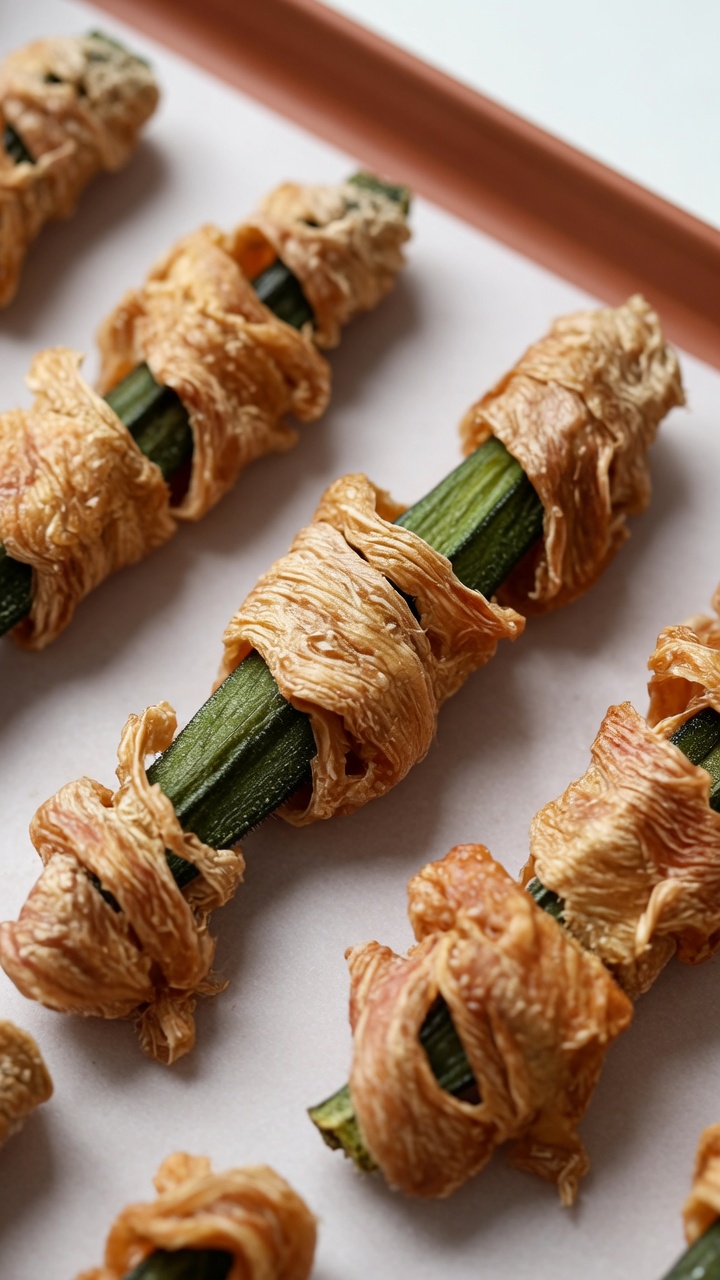 Rollitos de Pollo y Okra Deshidratados Caseros