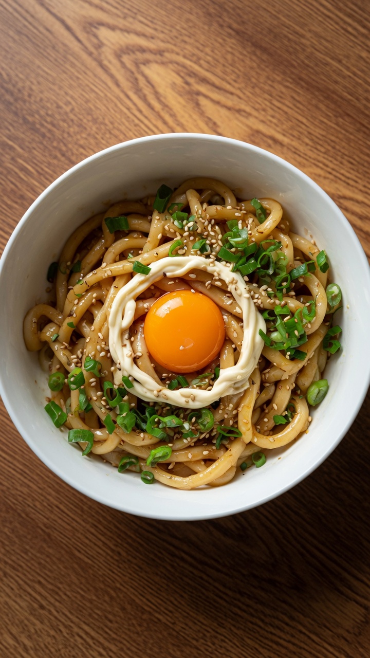 Udon al Estilo Japonés Mezclado con Aceite
