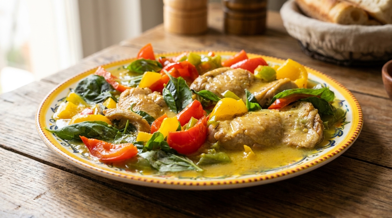 Estofado de Pollo al Estilo Italiano con Pimientos