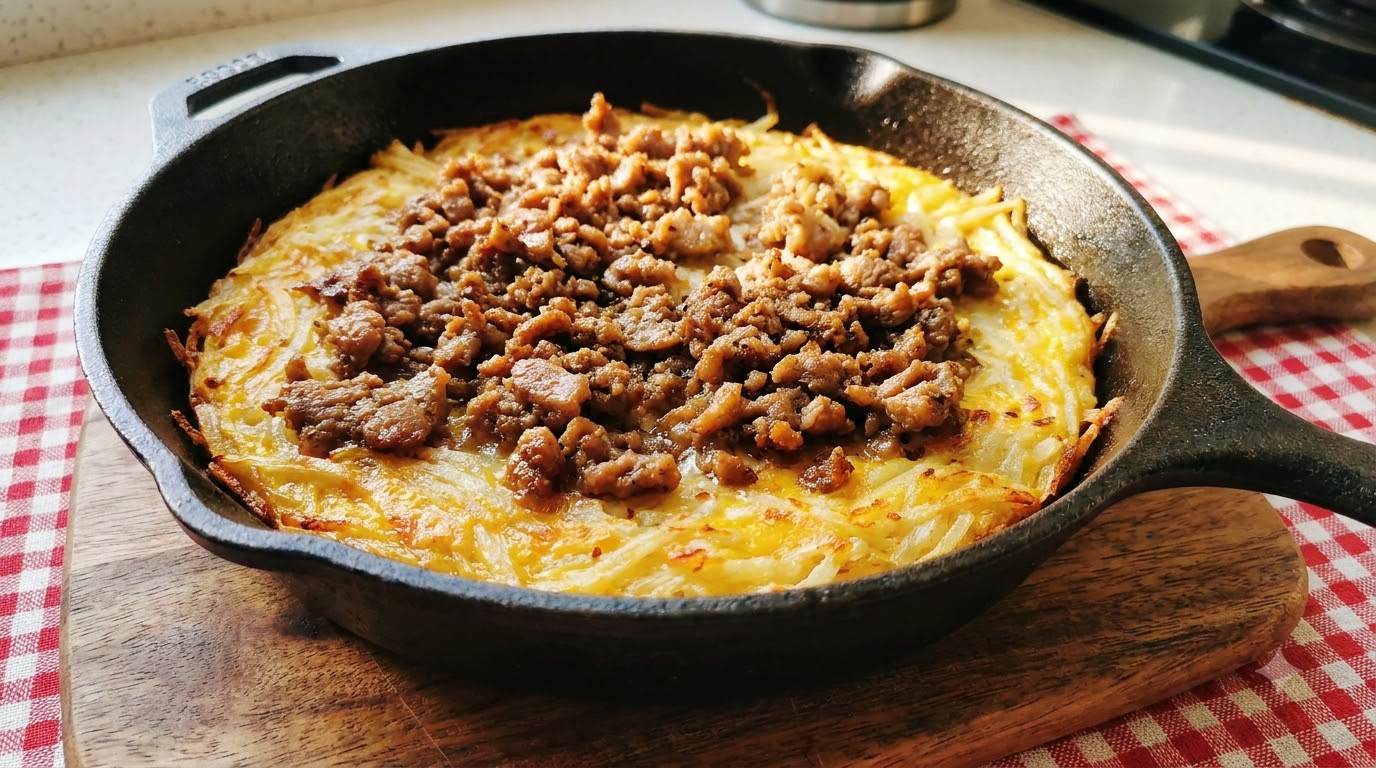 Pastel Salado de Carne y Patata Rallada