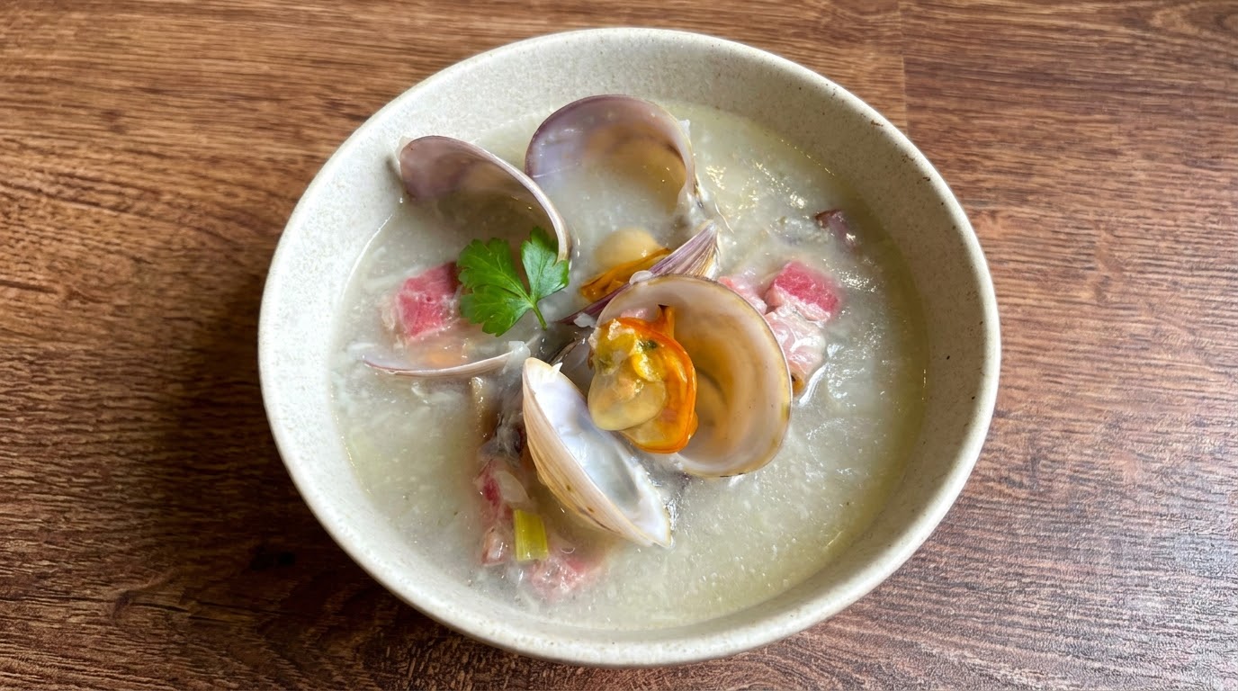 Sopa de Almejas y Ñame Saludable (Sin Lácteos y Baja en Calorías)