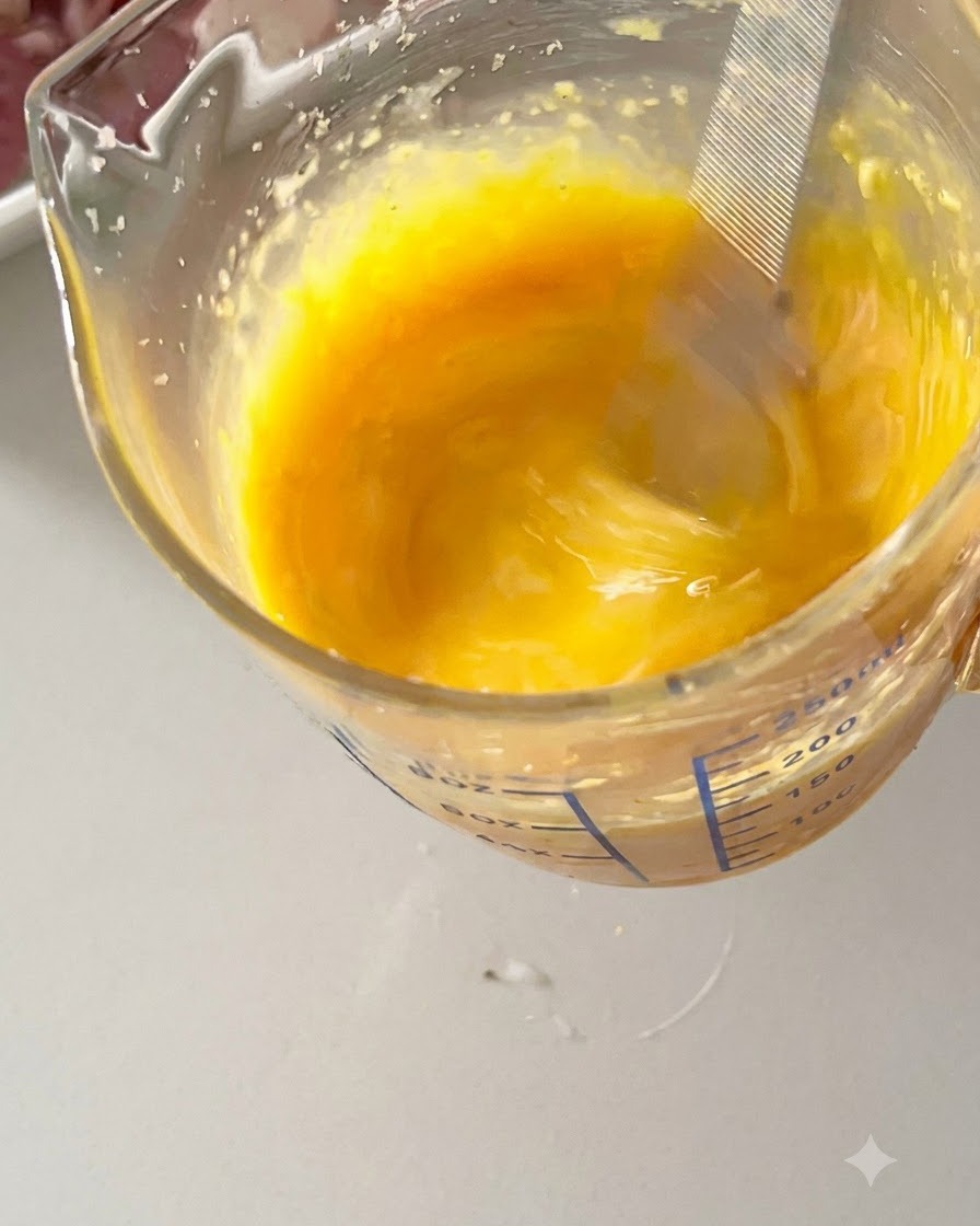 Aceite de oliva cayendo en una sartén negra de hierro fundido sobre la cocina.