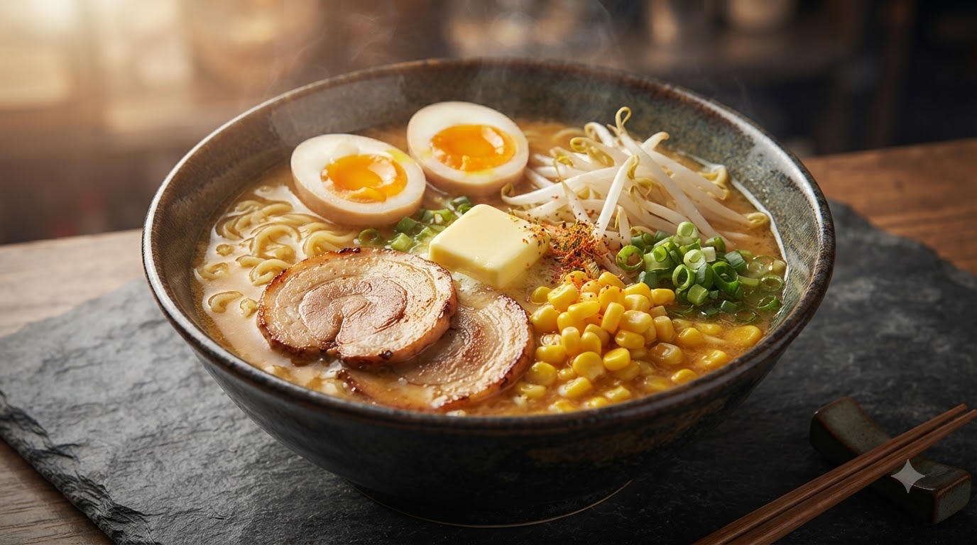 Ramen de Mantequilla, Maíz y Miso al Estilo de la Familia Nohara