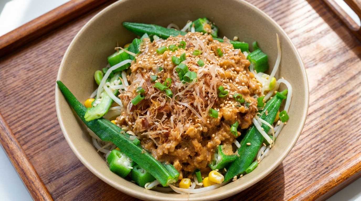 Fideos Fríos Picantes con Miso, Sésamo y Carne