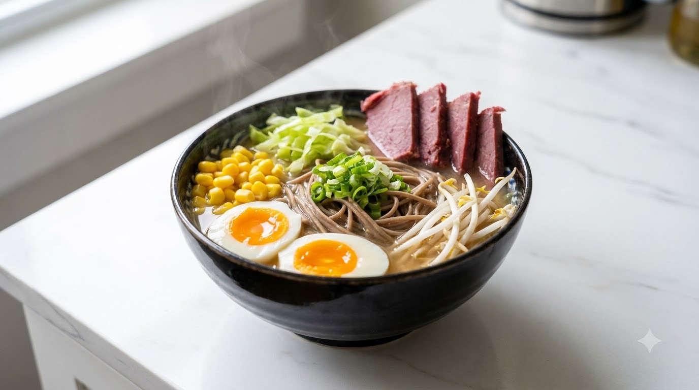 Ramen de Miso Bajo en Grasa con Fideos de Trigo Sarraceno