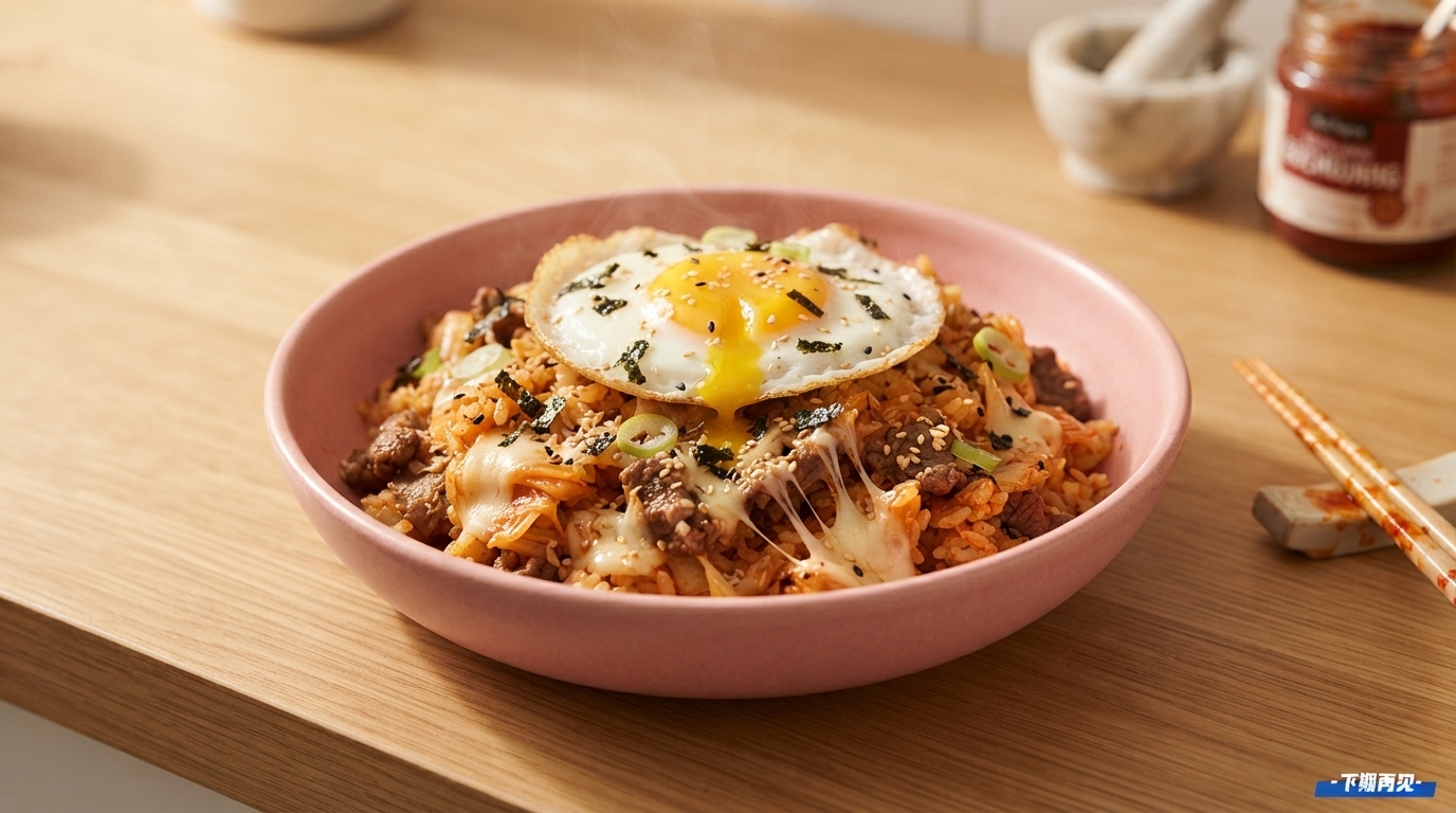 Arroz Frito Coreano con Kimchi, Ternera y Queso