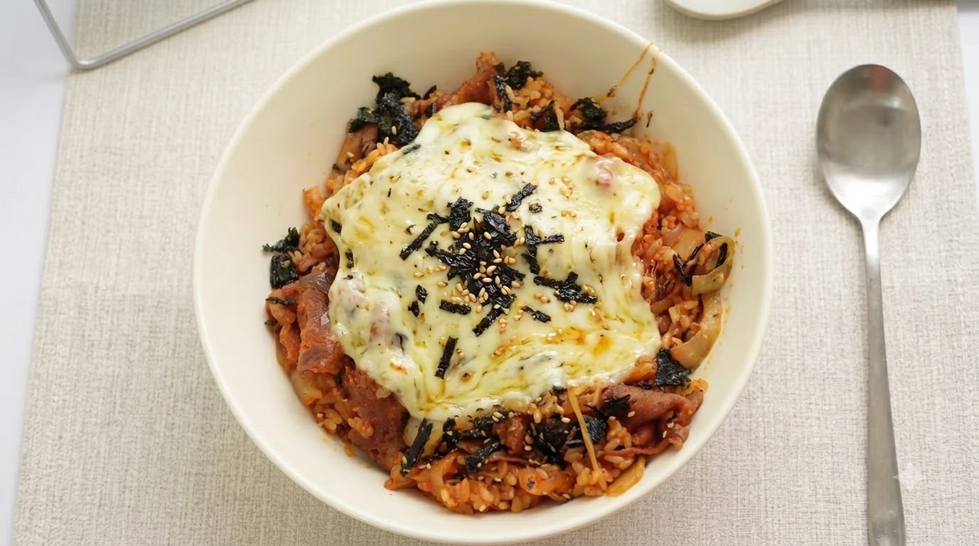Arroz Frito con Kimchi y Ternera al Queso Fundido