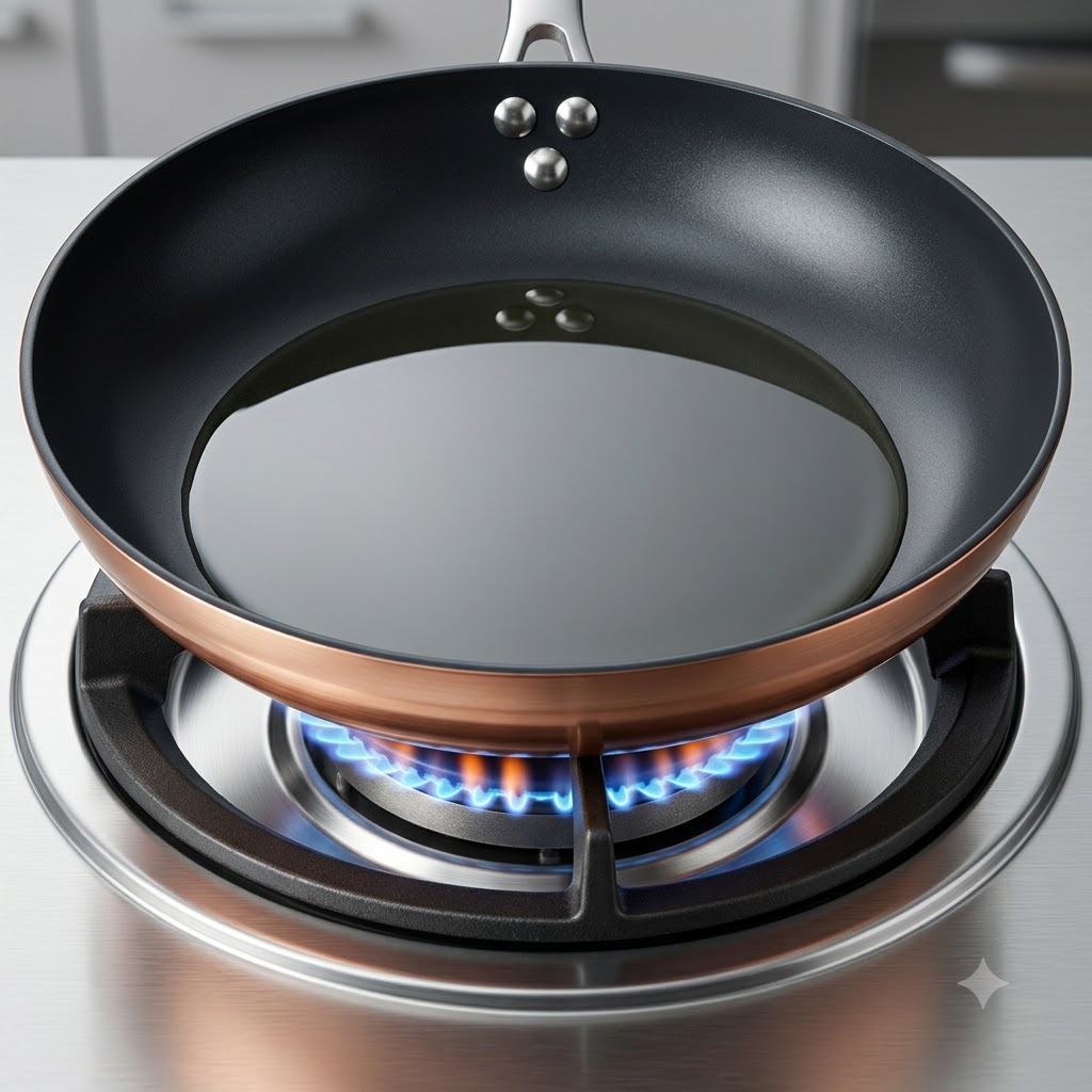 Cebollas picadas sofriéndose en aceite caliente en una sartén.