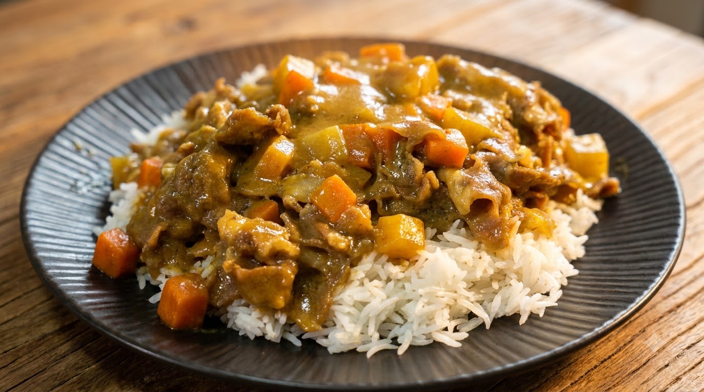 Arroz con Ternera al Curry Estilo Japonés