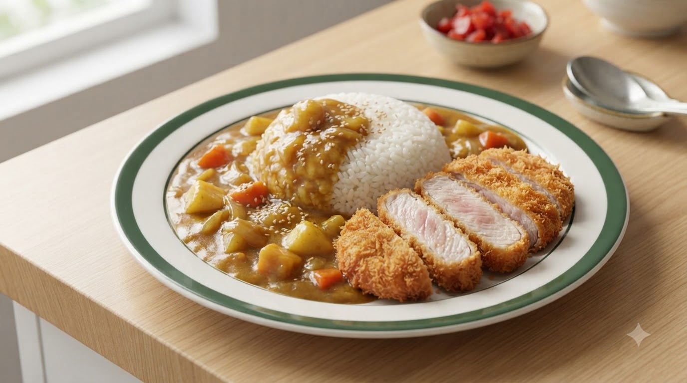 Curry de Katsu de Cerdo Japonés con Arroz