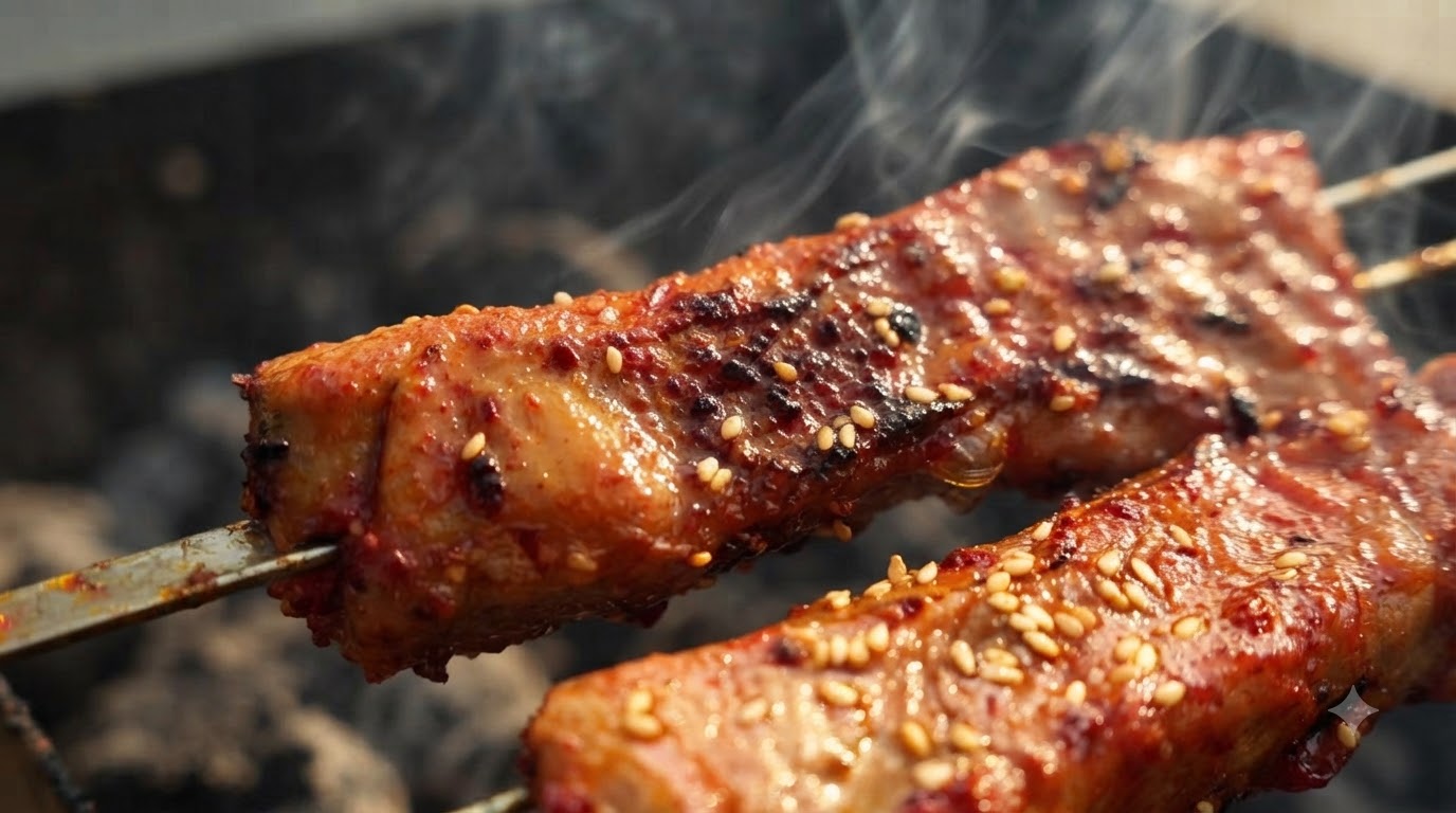 Costillas de Cerdo Curadas a la Parrilla de Carbón (Costillas Gaokao)