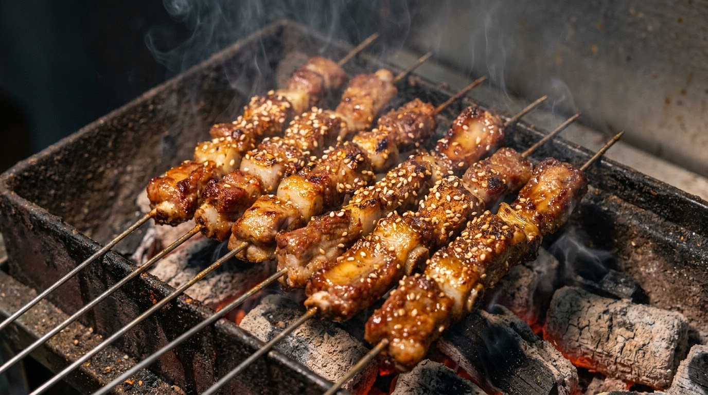 Brochetas de Costillas de Cerdo Picantes al Estilo Sichuan