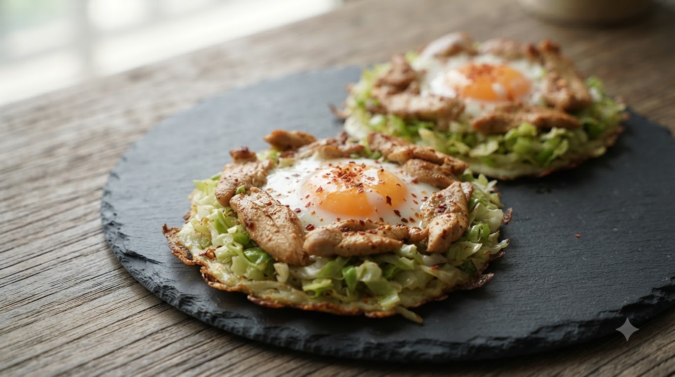 Sándwich de Frittata de Pechuga de Pollo y Col