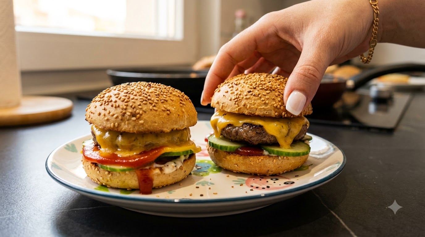 Mini hamburguesas de queso caseras