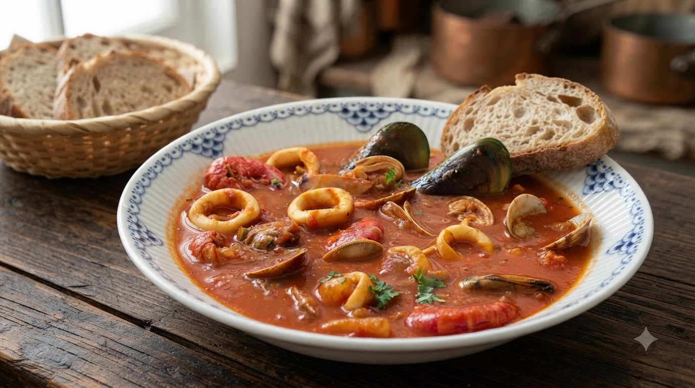 Sopa Tradicional Española de Mariscos