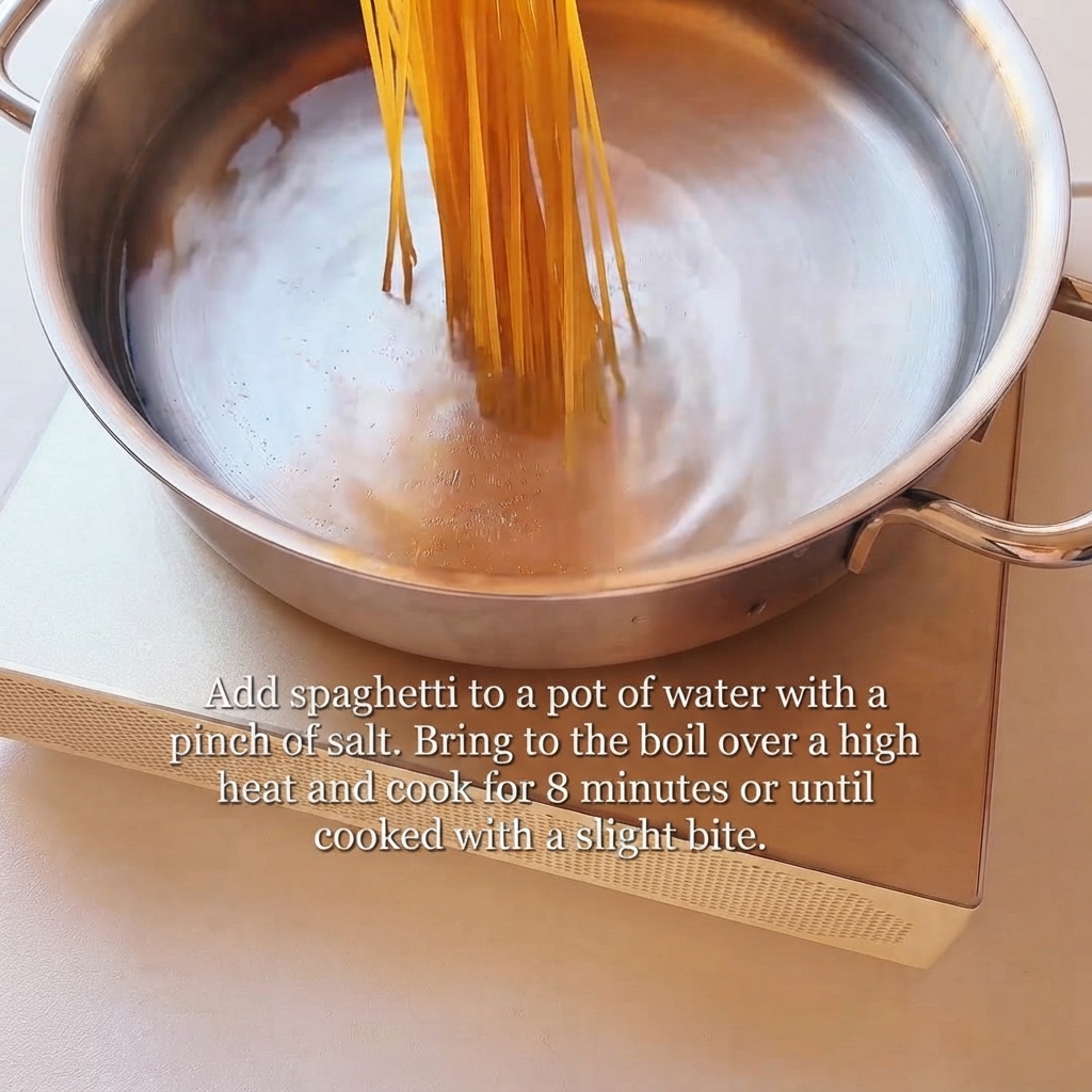 Fideos de espagueti sumergidos en una olla con agua hirviendo.